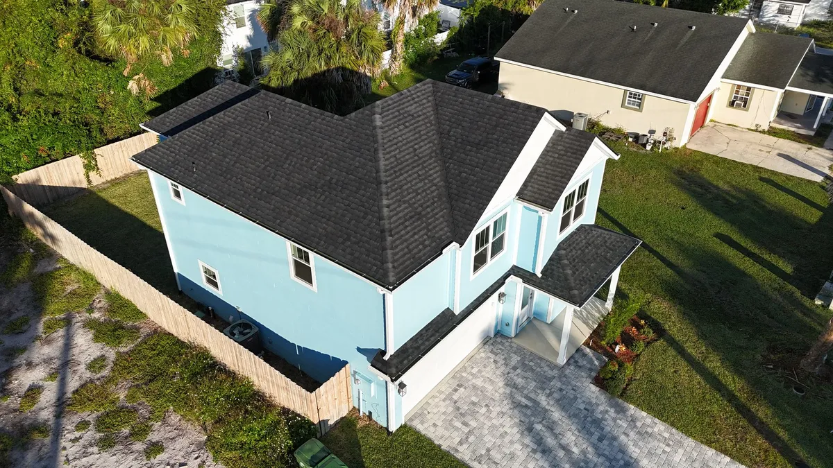 Modern Home Roof - Ponte Vedra Beach FL Modern home with new shingle roof in Ponte Vedra Beach FL